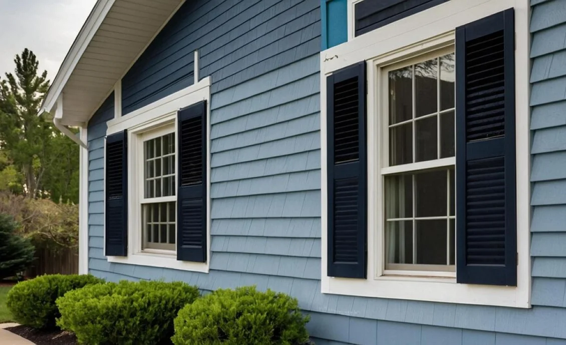 A Michigan home with eco-friendly siding materials surrounded by green landscaping.